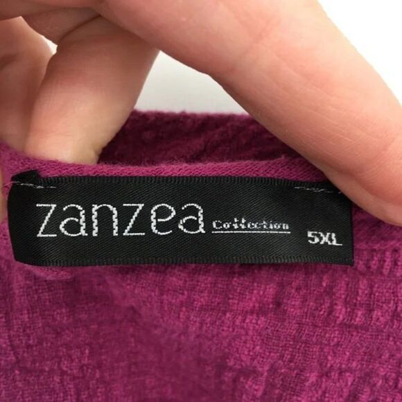 Zanzea 100% Cotton crepe High Low Purple Top "5X" Asian Sizing US 1X - Picture 4 of 11